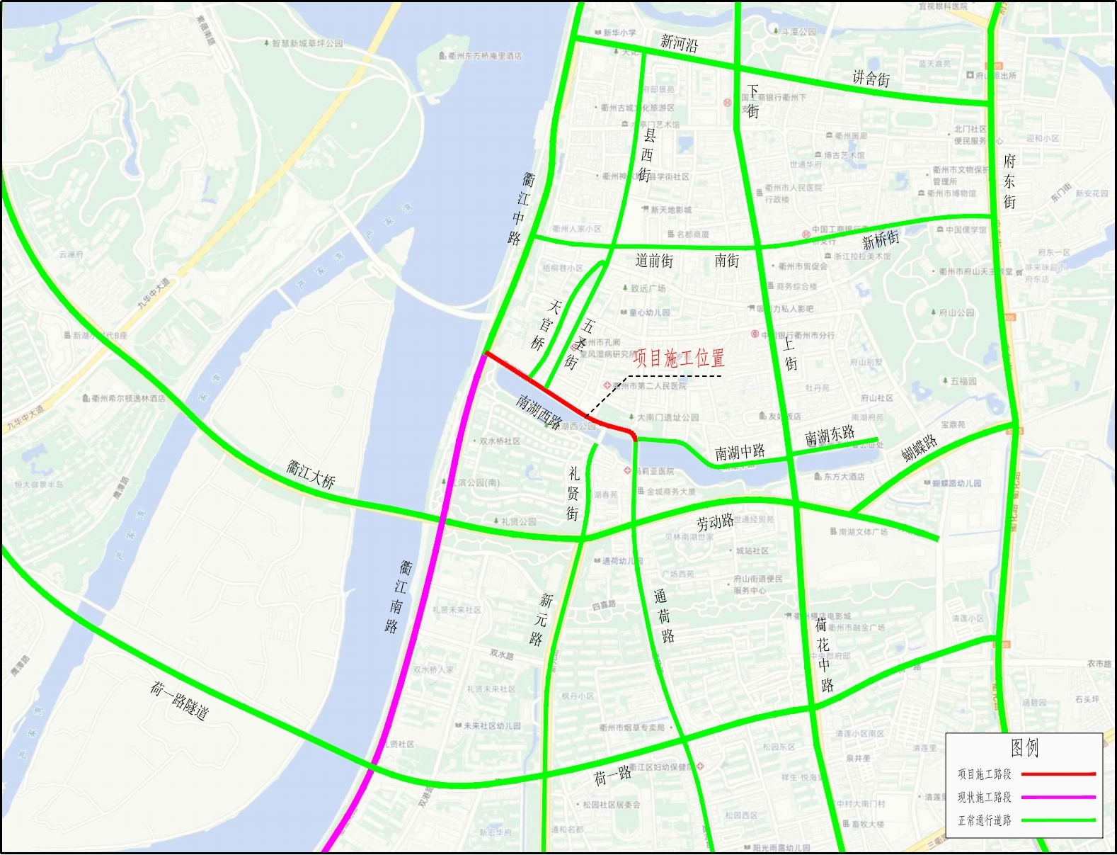 
										关于南湖西路实行限制交通的公告